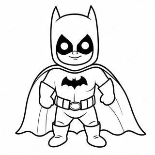 Baby Batman im süßen Kostüm Ausmalbild | Baby Batman Ausmalbild