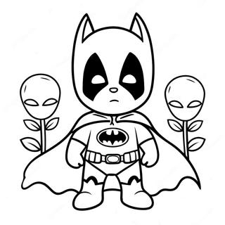 Niedlicher Baby Batman mit Umhang Ausmalbild | Baby Batman Ausmalbild