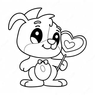 Bluey Valentinstag Ausmalbild | Bluey Valentinstag Ausmalbild