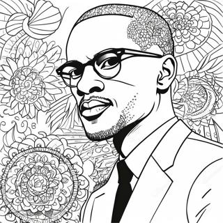 Malcolm X Inspirierendes Zitat Ausmalbild | Malcolm X Ausmalbild