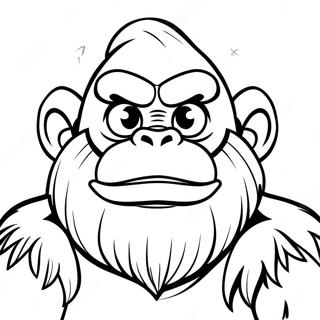 Grimmiger Kong Ausmalbild | Grumpy Kong Ausmalbild