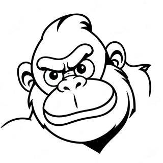 Wütender Grimmiger Kong Ausmalbild | Grumpy Kong Ausmalbild