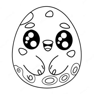 Niedliches Squishmallow Osterei Ausmalbild | Squishmallow Ostern Ausmalbild