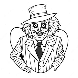 Beetlejuice im gruseligen Kostüm Ausmalbild | Beetlejuice Ausmalbild