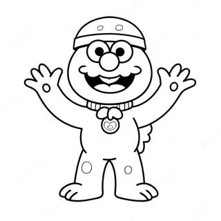 Elmo in einem gruseligen Kostüm Ausmalbild | Elmo Halloween Ausmalbild
