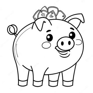 Glückliches Sparschwein Ausmalbild | Sparschwein Ausmalbild