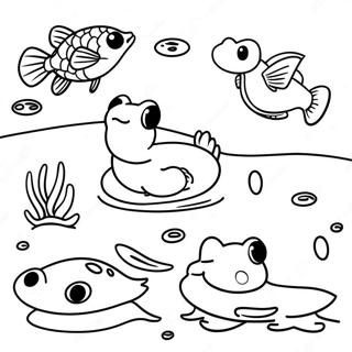 Teich Tiere Ausmalbild | Teichtiere Ausmalbild