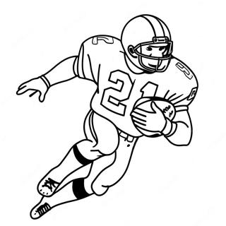 Barry Sanders läuft mit Fußball Ausmalbild | Barry Sanders Ausmalbild