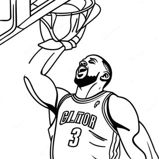 Dwyane Wade beim Dunking Ausmalbild | Dwyane Wade Ausmalbild