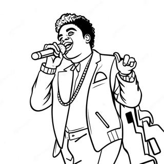 Kodak Black auf der Bühne Ausmalbild | Kodak Schwarz Ausmalbild