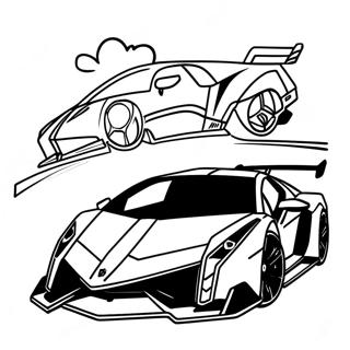 Lamborghini Veneno Renn-Ausmalbild | Lamborghini Veneno Ausmalbild