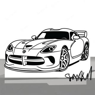 Dodge Viper Sportwagen Ausmalbild | Dodge Viper Ausmalbild