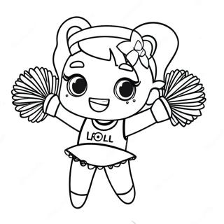 LOL Cheerleader mit funkeln Pom-Poms Ausmalbild | LOL Cheerleader Ausmalbild