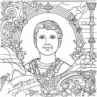 Bunte Illustration des Vaterunsers Ausmalbild | Vaterunser Kinder Ausmalbild