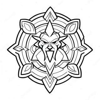 World of Warcraft Logo Ausmalbild | Welt von Warcraft Ausmalbild