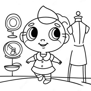 Penny Proud in stylischer Kleidung Ausmalbild | Penny Stolz Ausmalbild