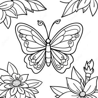 Buntes Schmetterling Ausmalbild | Insekt Ausmalbild
