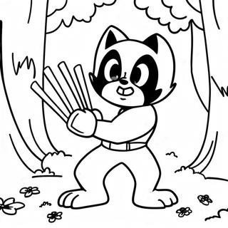 Niedlicher Wolverine im Wald Ausmalbild | Wolverine Tier Ausmalbild