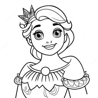 Elsa in einem festlichen Kleid Malvorlage | Elsa Weihnachten Ausmalbild