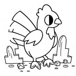 Niedliches Minecraft Huhn Ausmalbild | Minecraft Huhn Ausmalbild