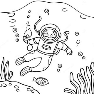 Taucher Unterwasserabenteuer Ausmalbild | Taucher Ausmalbild