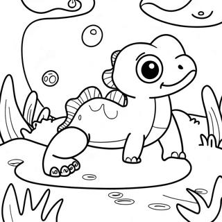 Niedlicher Newt im Teich Ausmalbild | Molch Ausmalbild