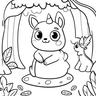 Fairycore Verzauberter Wald Ausmalbild | Feenstil Ausmalbild