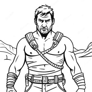 Fiercer Mad Max Krieger Ausmalbild | Mad Max Ausmalbild