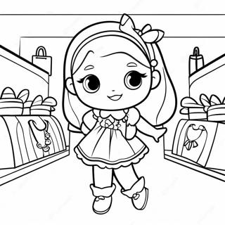 Niedliche Shoppies in modischen Outfits Ausmalbild | Shoppies Ausmalbild