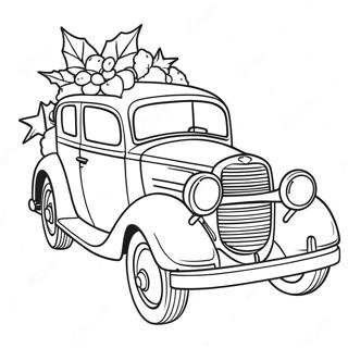 Weihnachtsauto Ausmalbild | Weihnachtsauto Ausmalbild