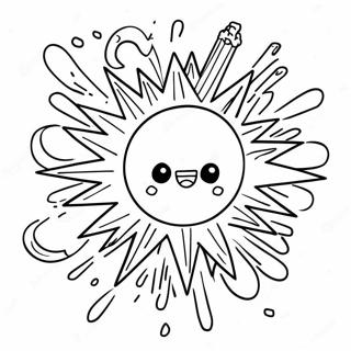 Bunte Cartoon-Explosion Ausmalbild | Explosion Ausmalbild