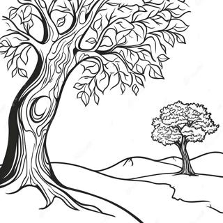 Silhouette Baum Ausmalbild | Silhouette Ausmalbild