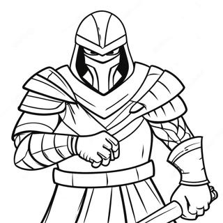 Shredder in bedrohlicher Pose Ausmalbild | Shredder TMNT Ausmalbild