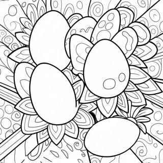 Ausmalbild von bunten Ostara Eiern | Ostara Ausmalbild