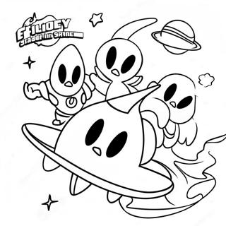 Looney Tunes Charaktere im Weltraum Ausmalbild | Space Jam Ausmalbild