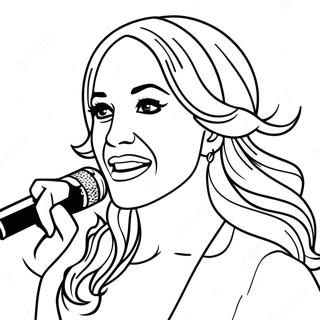 Carrie Underwood singt auf der Bühne Ausmalbild | Carrie Underwood Ausmalbild