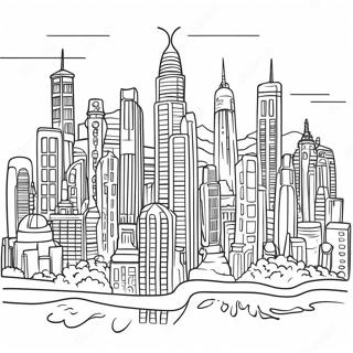 Futuristische Stadtlandschaft Ausmalbild | Futuristisch Ausmalbild