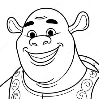 Ausmalbild von Shreks glücklichem Gesicht | Gesicht Shrek Ausmalbild