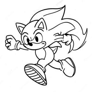 Sonic der Igel rennt schnell Ausmalbild | Sonic und Mario Ausmalbild