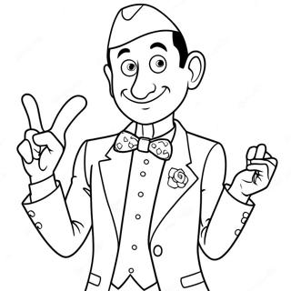 Pee Wee Herman im lustigen Outfit Ausmalbild | Pee Wee Herman Ausmalbild