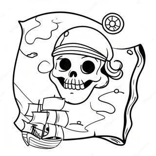 Schatzkarte Piraten Ausmalbild | Piraten Ausmalbild
