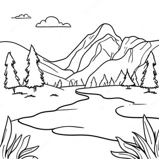 Tundra Landschaft Ausmalbild | Tundra Ausmalbild