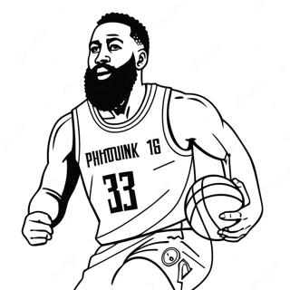 James Harden Slam Dunk Ausmalbild | James Harden Ausmalbild