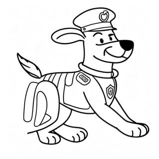 Polizeihund im Einsatz Ausmalbild | Polizeihund Ausmalbild