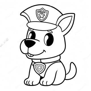 Süßer Polizeihund mit Abzeichen Ausmalbild | Polizeihund Ausmalbild