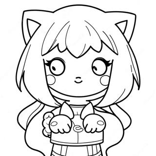 Anime Katzenmädchen Ausmalbild | Anime Katzenmädchen Ausmalbild