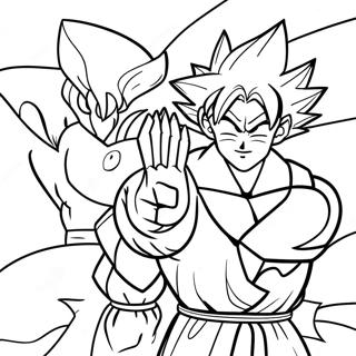 Ausmalbild des epischen Kampfes zwischen Goku und Gohan | Goku und Gohan Ausmalbild