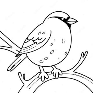 Ausmalbild eines Wintervogels | Wintervogel Ausmalbild