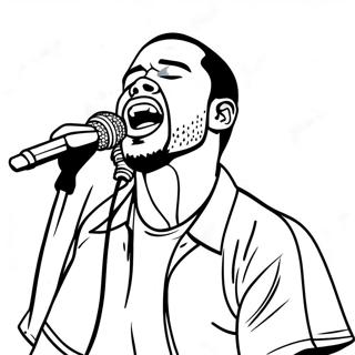Frank Ocean singt auf der Bühne Ausmalbild | Frank Ocean Ausmalbild