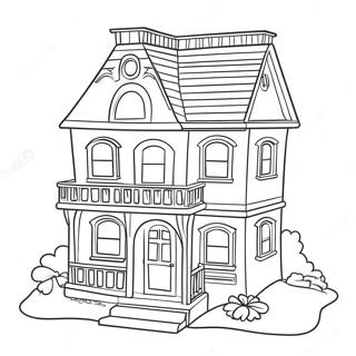 Charmantes Barbie Haus Ausmalbild | Barbie Haus Ausmalbild